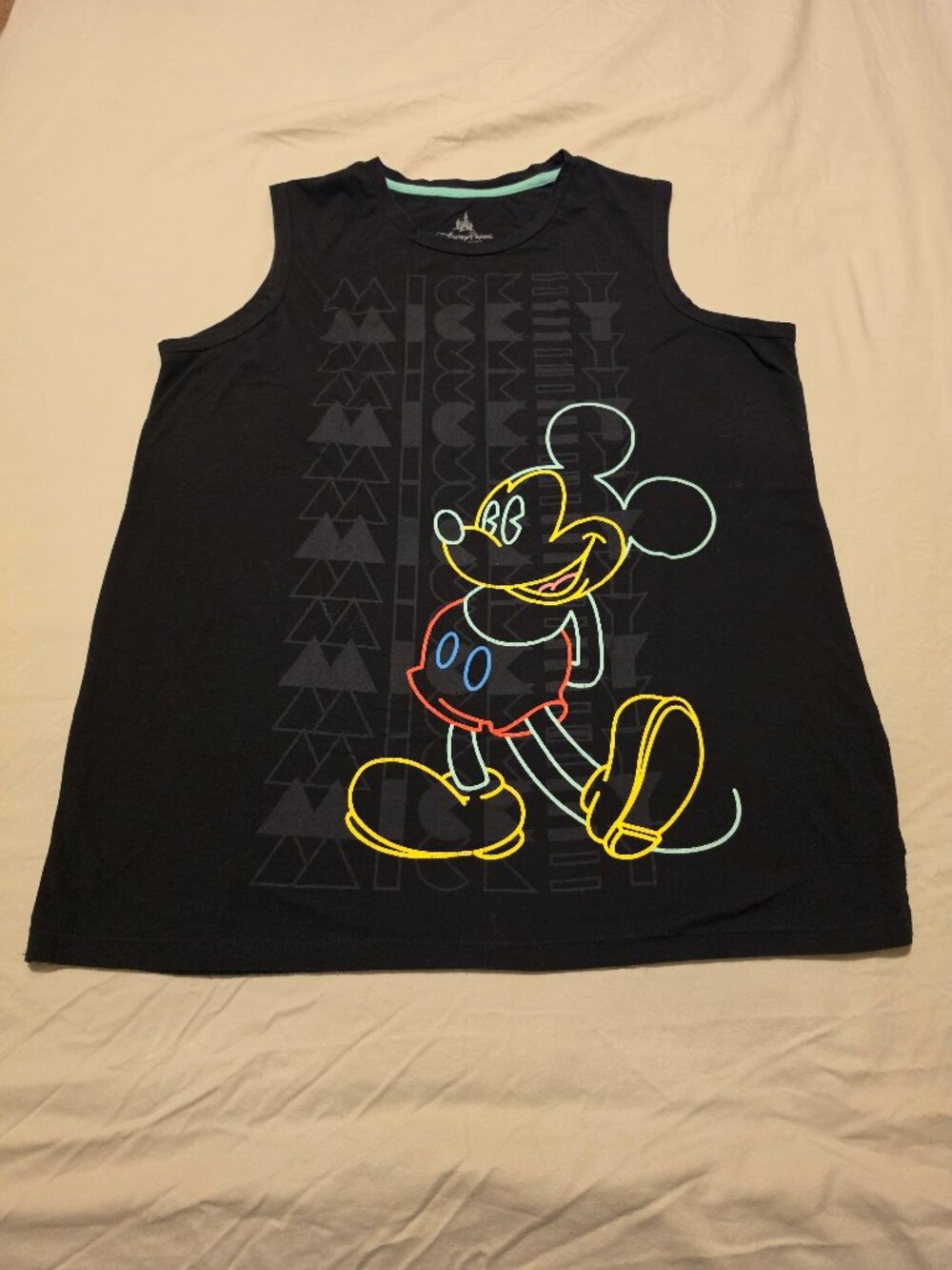 Mickey Mouse Disney Parks Neon Mickey Tank Top, Women’s Large